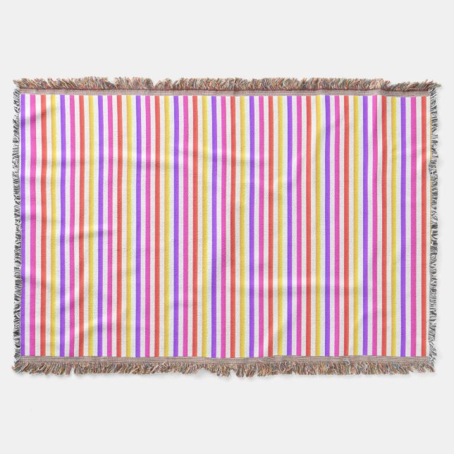 Pretty Striped Throw Blanket (Front)