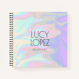 Pretty stylish modern elegant chick holographic notebook