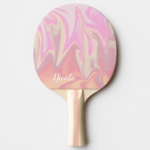 Pretty stylish modern elegant pink marble  ping pong paddle