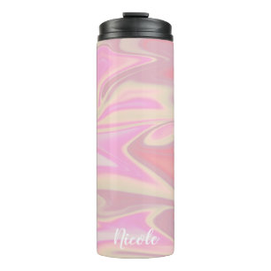 Pretty stylish modern elegant pink marble thermal tumbler