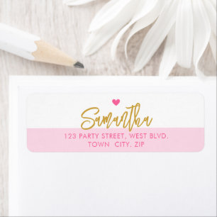 PRETTY stylish modern pink heart gold