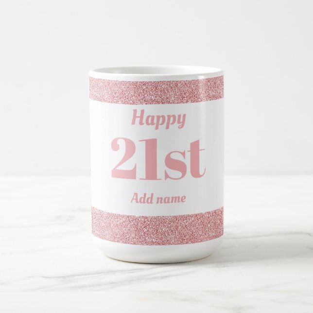 Pretty stylish personalised birthday mug gift 21st (Center)