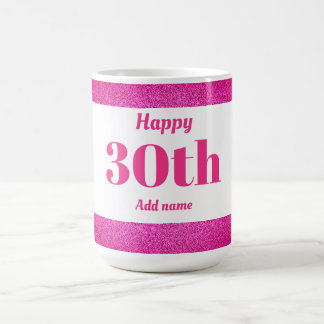 Pretty stylish personalised birthday mug gift 30th