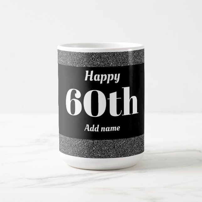 Pretty stylish personalised birthday mug gift 60th (Center)