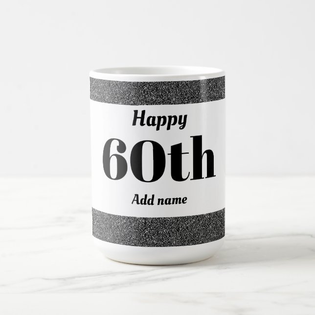 Pretty stylish personalised birthday mug gift 60th (Center)