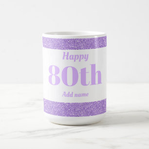 Pretty stylish personalised birthday mug gift 80th