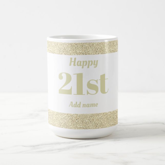 Pretty stylish personalized birthday mug gift 21st (Center)