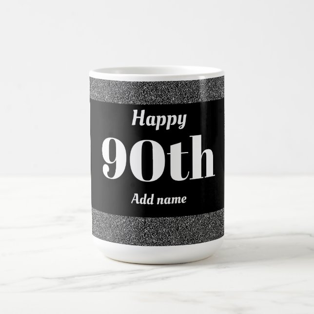 Pretty stylish personalized birthday mug gift 90th (Center)