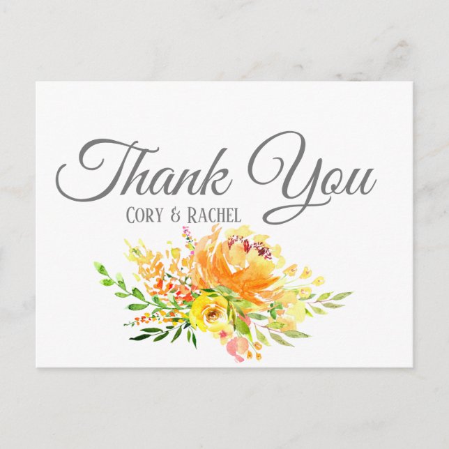 Pretty Summer  Bouquet Thank You Postcard (Front)