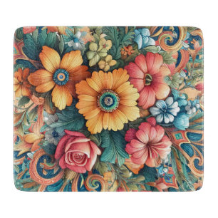 Pretty Summer Flowers Cutting Board