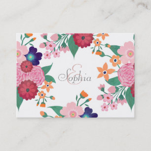Pretty summer flowers design business card