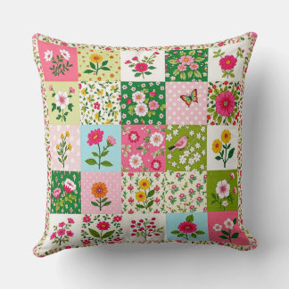 Pretty Summer Patchwork  Cushion. Cushion