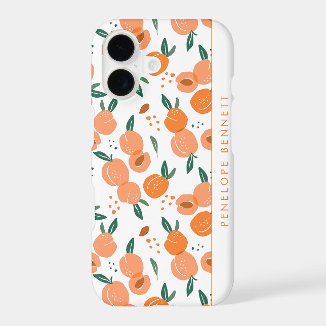 Pretty Summer Peach Pattern | Monogram (Back)