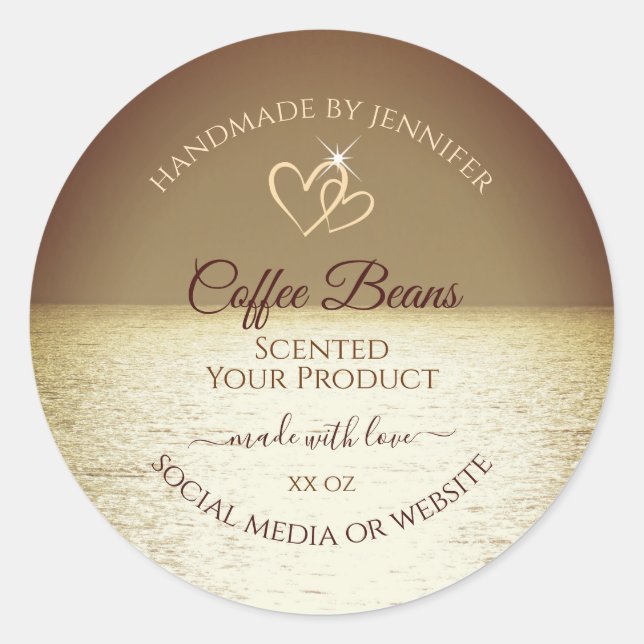 Pretty Sun over the Ocean Design Product Labels (Front)