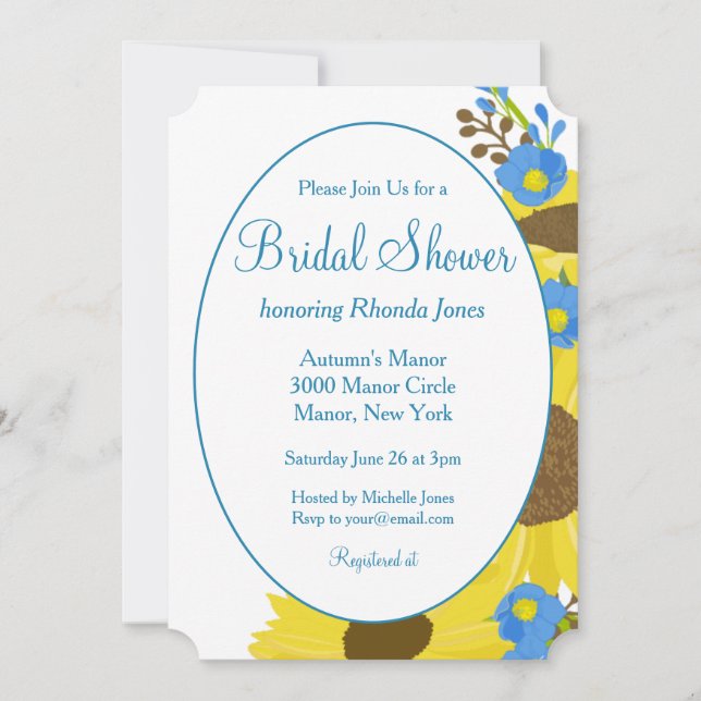 Pretty Sunflower Beauty Bridal Shower  Invitation (Front)