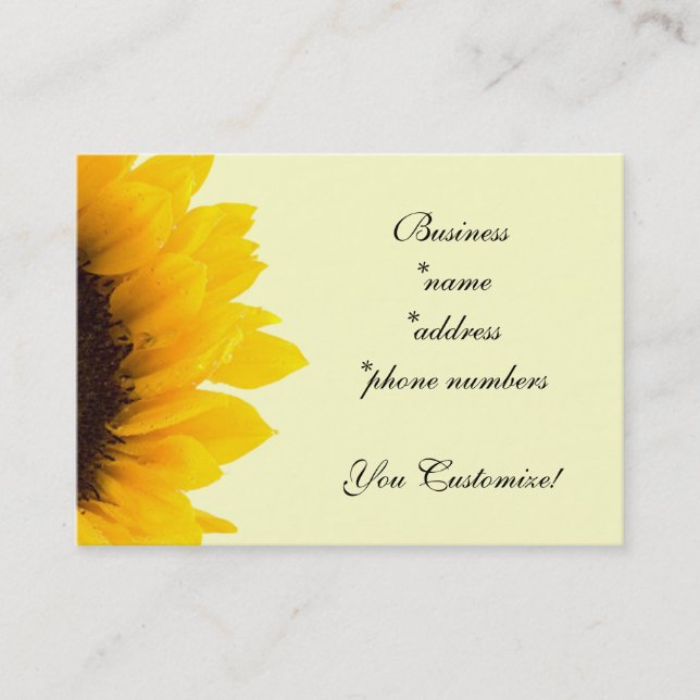 Pretty Sunflower Business Cards (Front)