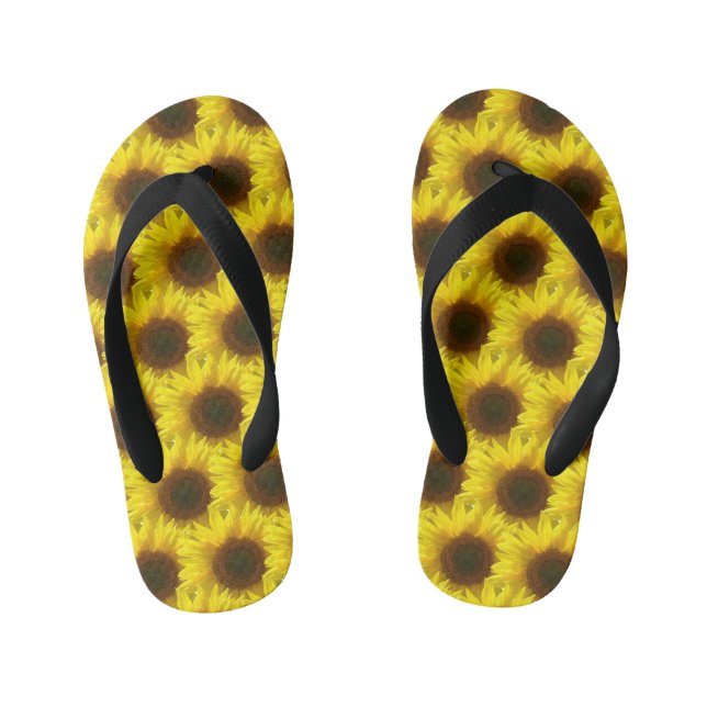 Pretty Sunflower Flip Flops (Footbed)