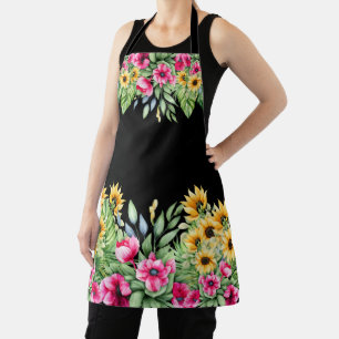 Pretty Sunflower Tropical Floral  Apron
