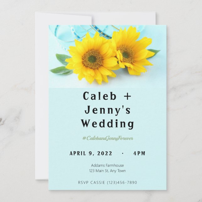 Pretty Sunflower Wedding Invitation (Front)