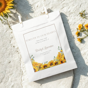 Pretty Sunflowers Funeral Seed Packet Favour Bags