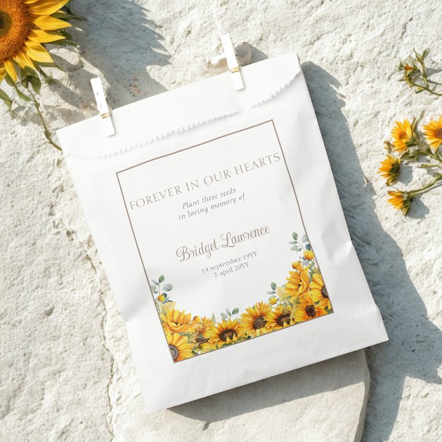 Pretty Sunflowers Funeral Seed Packet Favour Bags (Creator Uploaded)