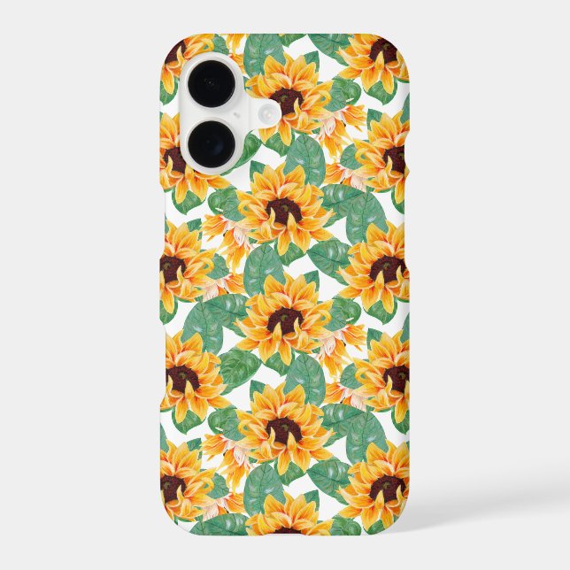 Pretty Sunflowers Yellow & Green Pattern (Back)