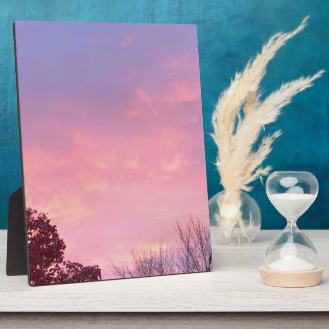 Pretty Sunset in the Park EASEL Plaque (Side)