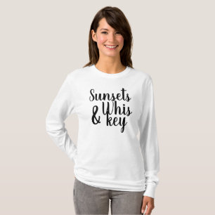 pretty SUNSETS & WHISKEY typography   T-Shirt