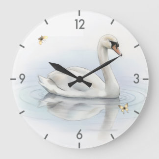 Pretty swan large clock