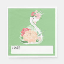 Pretty Swan Personalised school lunch message  Nap