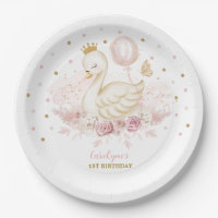 Pretty Swan Princess Blush Gold Balloon Birthday