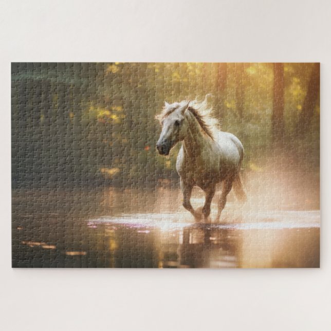 Pretty Sweet Cute Horse Magical Forest Jigsaw Puzzle (Horizontal)