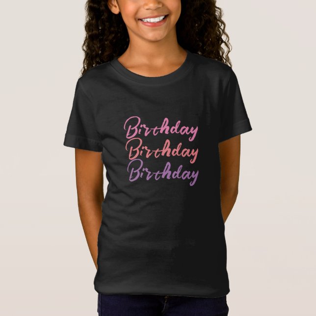 Pretty Sweet Fun Birthday Girls T-Shirt (Front)