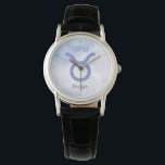 Pretty Taurus Astrology Sign Personalised Watch<br><div class="desc">This pretty,  personalised purple and lavender Taurus watch features your astrological sign from the Zodiac in a beautiful sparkle like the constellations. Customise this cute astrology symbol wristwatch gift with your name in beautiful cursive script for someone with a late April or early May birthday.</div>