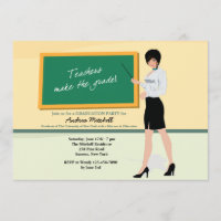 Pretty Teacher Graduation Invitation
