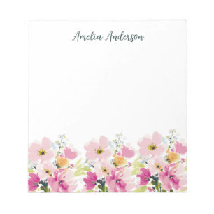 Pretty Teacher Romantic flowers Notepad