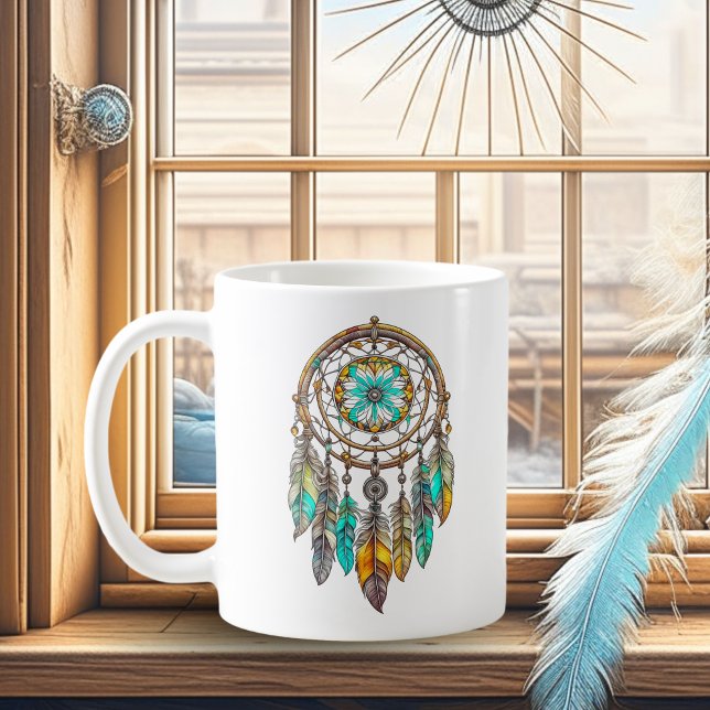 Pretty Teal and Brown Dreamcatcher  Coffee Mug (Creator Uploaded)