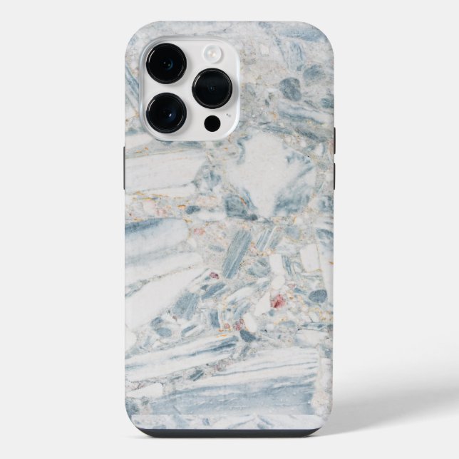 Pretty Teal Blue white Turquoise Geode Pattern  iPhone Case (Back)
