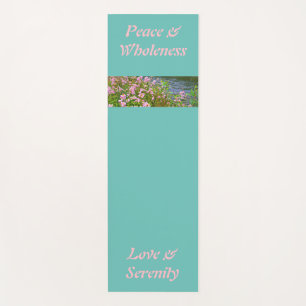 Pretty teal & pink, can add your text & image yoga mat