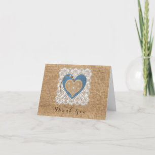 Pretty Thank You Card with Doily and Hearts