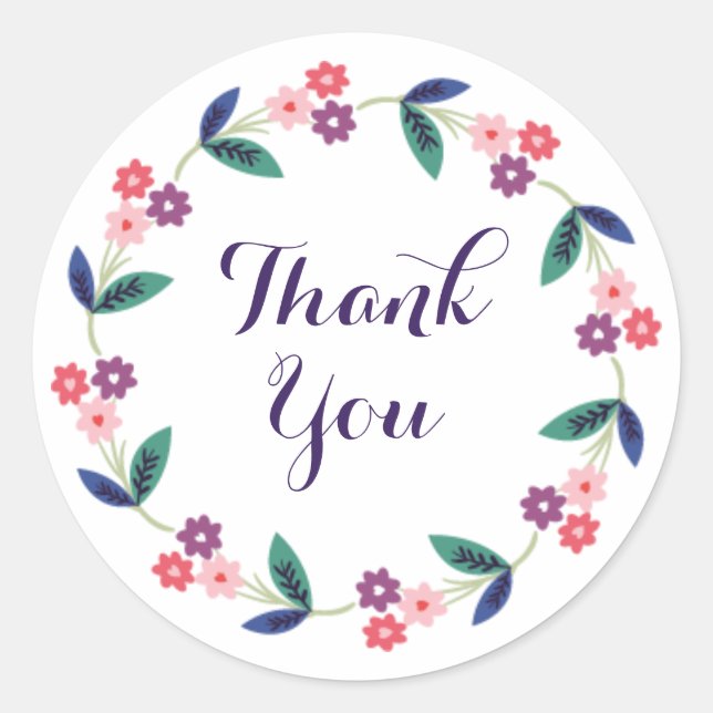 Pretty Thank you Sticker (Front)