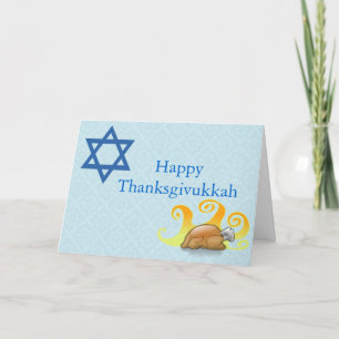 Pretty Thanksgivukkah Greeting Card