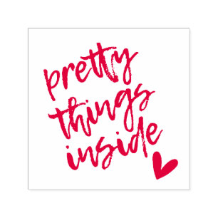 Pretty Things Inside Cute Script Gift Wrapping Self-inking Stamp