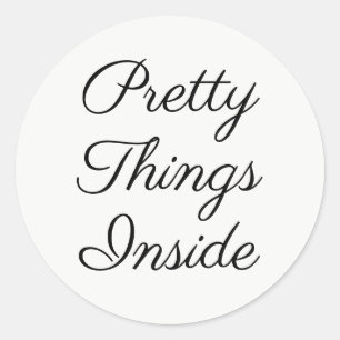 Pretty Things Inside Personalised Text And Logo Classic Round Sticker