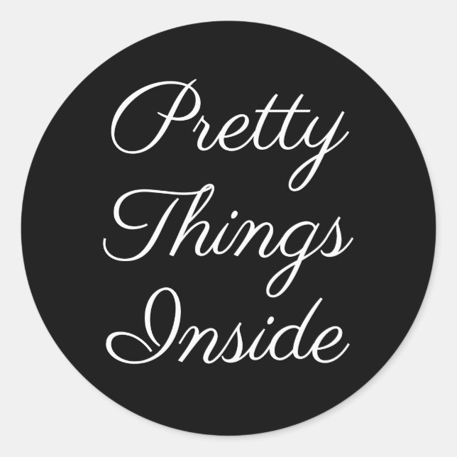 Pretty Things Inside Personalised Text And Logo  Classic Round Sticker (Front)