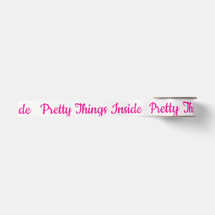 Pretty Things Inside Personalised Text And Logo Satin Ribbon