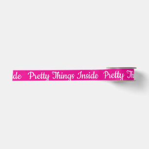 Pretty Things Inside Personalised Text And Logo Satin Ribbon