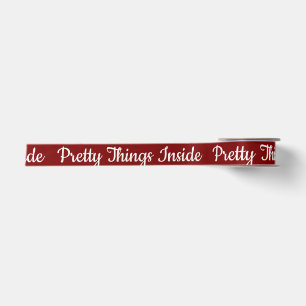 Pretty Things Inside Personalised Text And Logo  Satin Ribbon