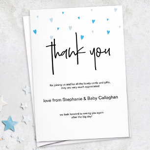 Pretty Tiny Blue Hearts Sprinkle Party Thank You Invitation