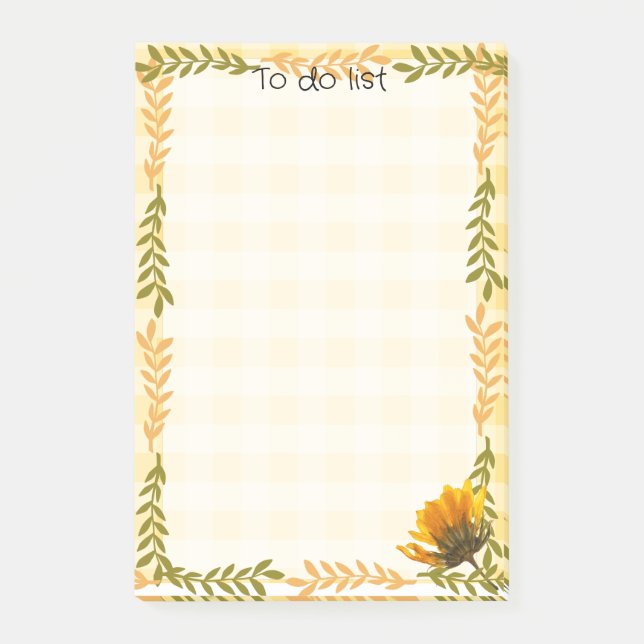 Pretty to do list Orange Green Modern Post-it Notes (Front)
